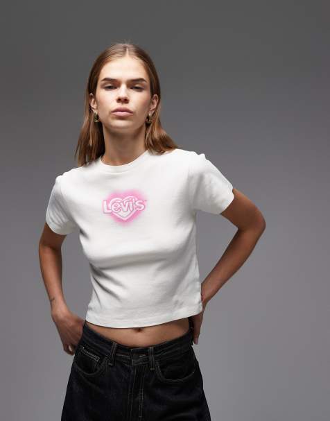 Levi's - Essential - T-shirt bianca con stampa a cuore - view 1