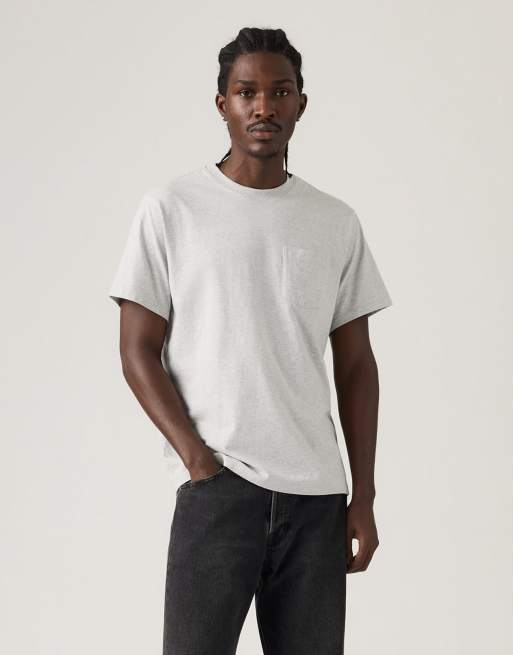 Levi's - Essential - T-shirt colore neutro tinta in capo con tasca
