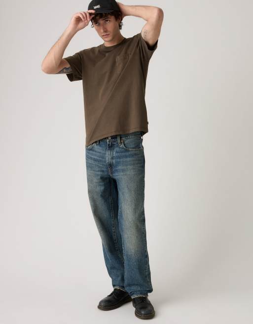 Levi's - Essential - T-shirt marrone con tasca, 3 di 4