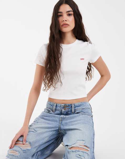 Levi's - Essential - T-shirt sportiva bianca con logo ricamato - view 1