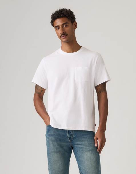 Levi's - Essential - T-shirt teint à poche - Blanc - view 1