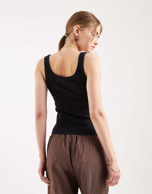 Levi's - Essential - Top senza maniche nero a coste, 2 di 4
