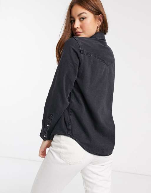 Levis black denim clearance shirt womens