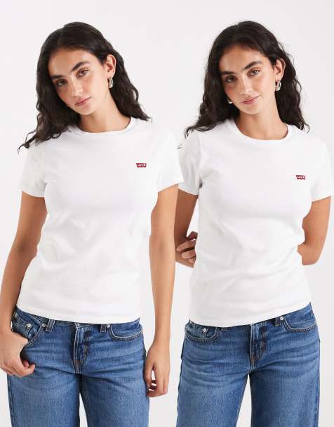 Levi's – Essential – Zestaw 2 białych T-shirtów z logo - view 1
