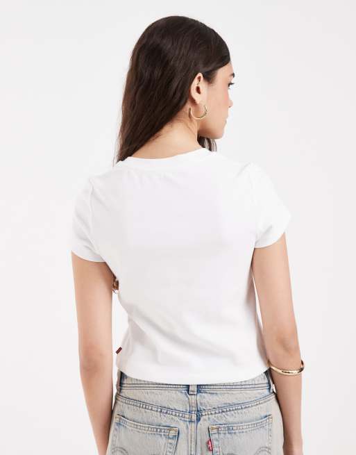 Levi's essentiel baby tee med logoprint i hvid, 3 af 5
