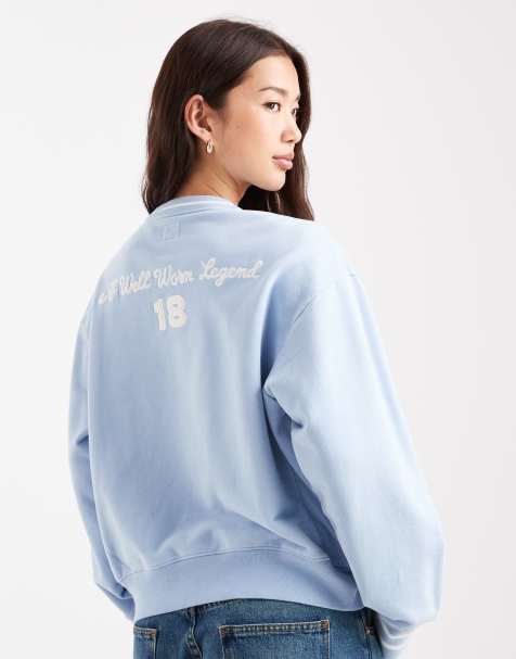 Levi's - Everyday - Blå sweatshirt med print på ryggen - view 1