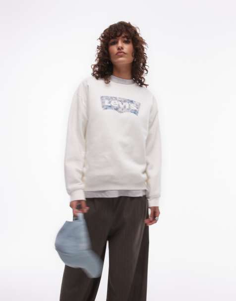 Levi's – Everyday - Gräddvit sweatshirt med rund halsringning och logga - view 1