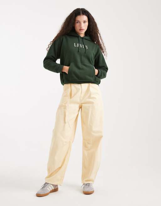 Levi's Everyday hoodie with glitter logo in green, 2 of 4