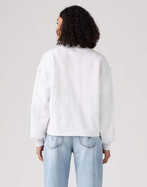 Levi's Everyday mockneck cut off fleece in grey, 2 of 4