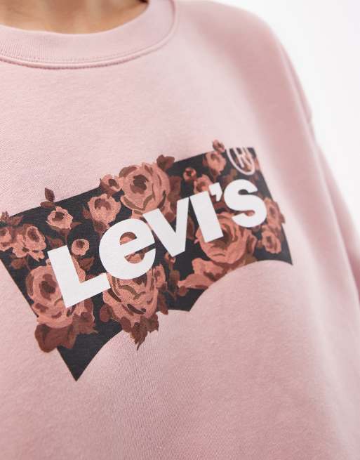 Levi's – Everyday – Różowa bluza z grafiką z logo, 3 z 4