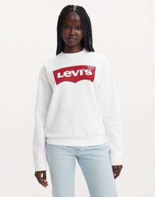Everyday - Sweatshirt in Weiß mit Grafikprint und Rundhalsausschnitt Weiß XS