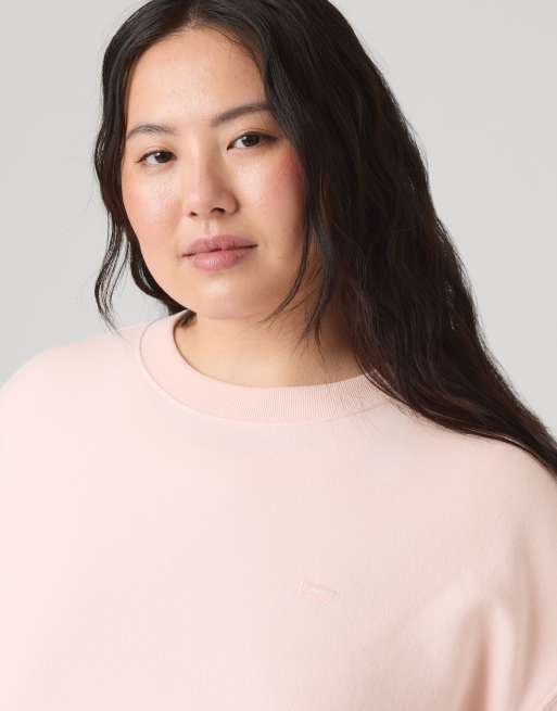 Levi's Everyday sweatshirt met ronde hals (plus size) in roze, 3 van 4