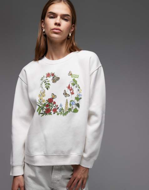 Levi's Everyday sweatshirt with floral print in ecru - view 1