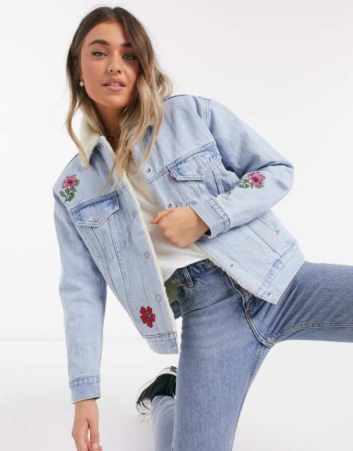 Levi's Ex-Bf Sherpa Pale Rider Trucker | ASOS