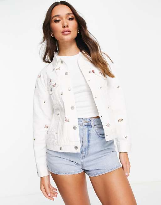 Levi's ex boyfriend trucker jacket white new arrivals