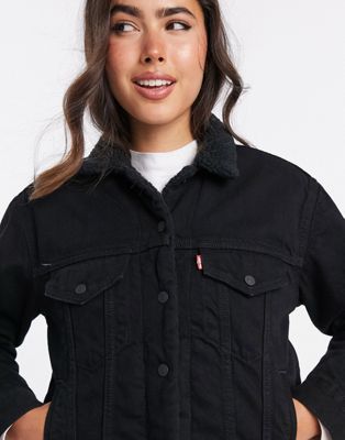 levis black sherpa jacket