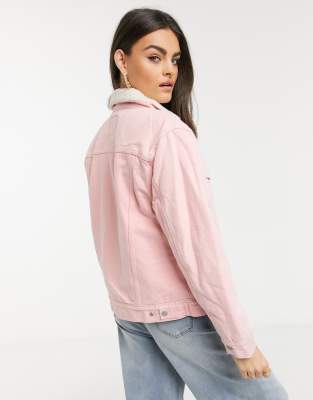 pink levi denim jacket