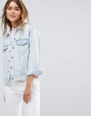 levi's ex boyfriend trucker jacket white