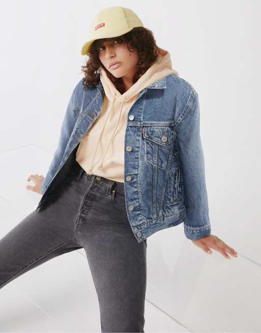Levi's - Ex Boyfriend - Veste camionneur en jean - Délavage moyen, 2 de 4