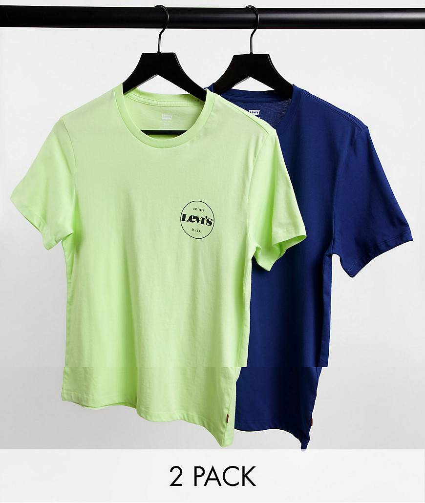 Levi's Exclusive To Asos 2 Pack Modern Vintage Circle Logo T-shirt In Navy & Shadow Green-multi