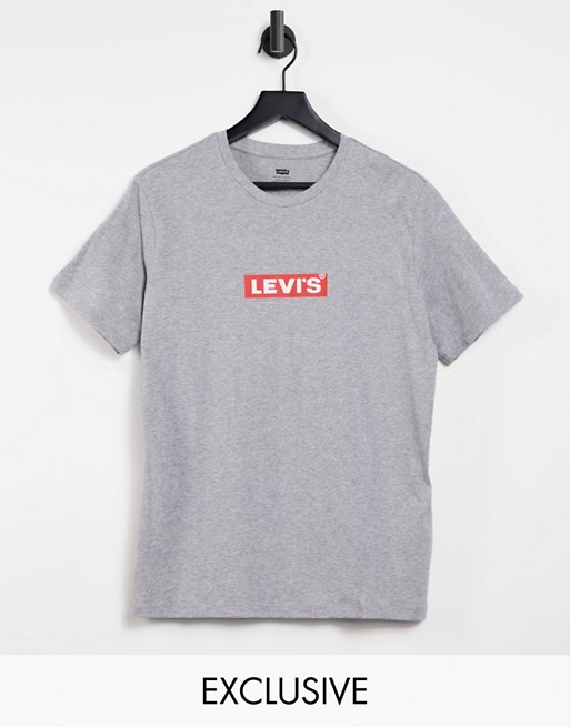 Levi's Exclusive to ASOS chest boxtab logo t-shirt in grey marl
