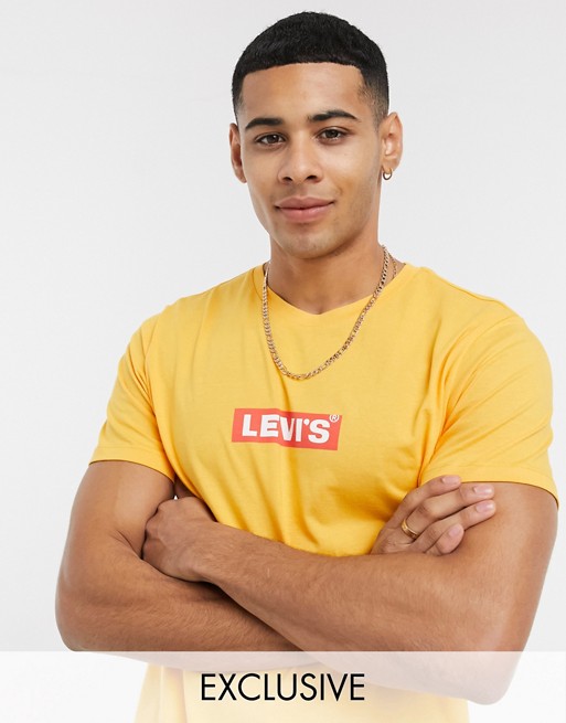 Levi's Exclusive to ASOS chest boxtab logo t-shirt in yellow