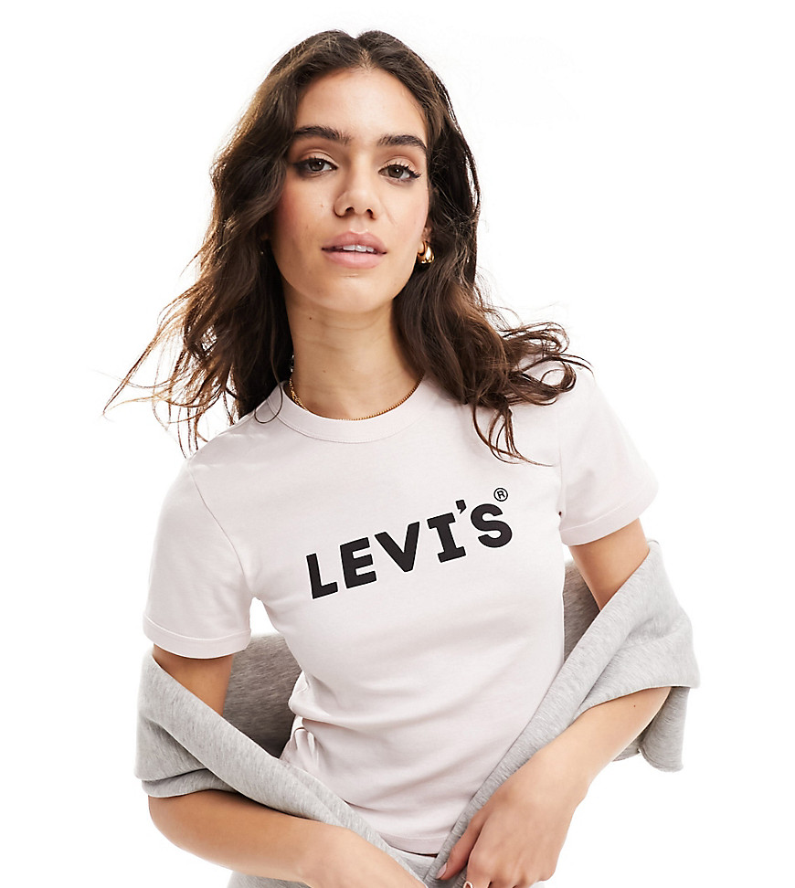 Levi’s exclusive to ASOS cropped t-shirt with chest logo in pink