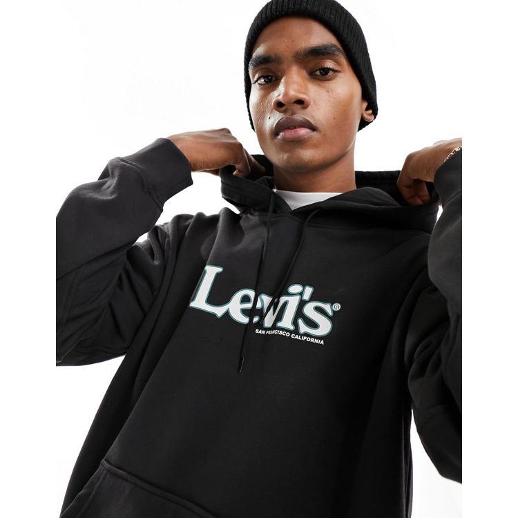 VolcanmtShops, Levi's exclusive to VolcanmtShops hoodie with central retro  logo in black