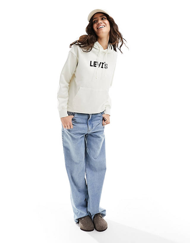 Levi's - exclusive to asos hoody with chest headline logo in cream