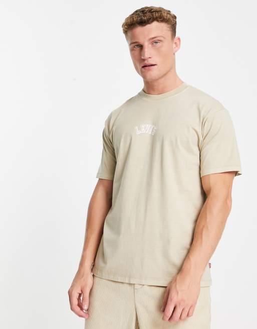 Levi's exclusive to ASOS oversized t-shirt in tan with small collegiate  logo | ASOS