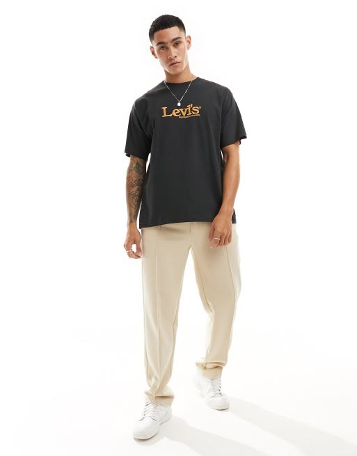 Levi s exclusive to ASOS t shirt with central retro logo in black ASOS