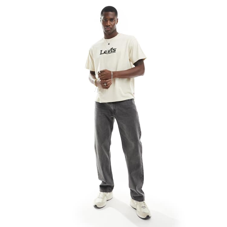 Levi s exclusive to ASOS t shirt with central retro logo in cream ASOS