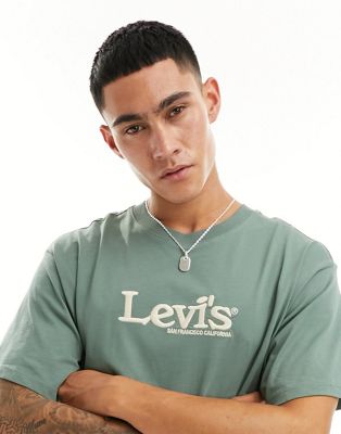 Levi's exclusive to ASOS t-shirt with central retro logo in green