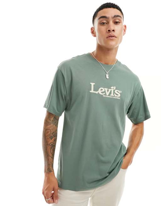 Levi s exclusive to ASOS t shirt with central retro logo in green ASOS