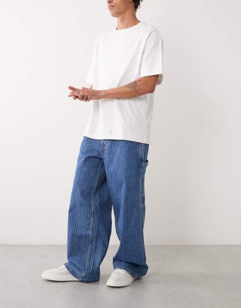 Levi's extra baggy utility striped jeans in blue 