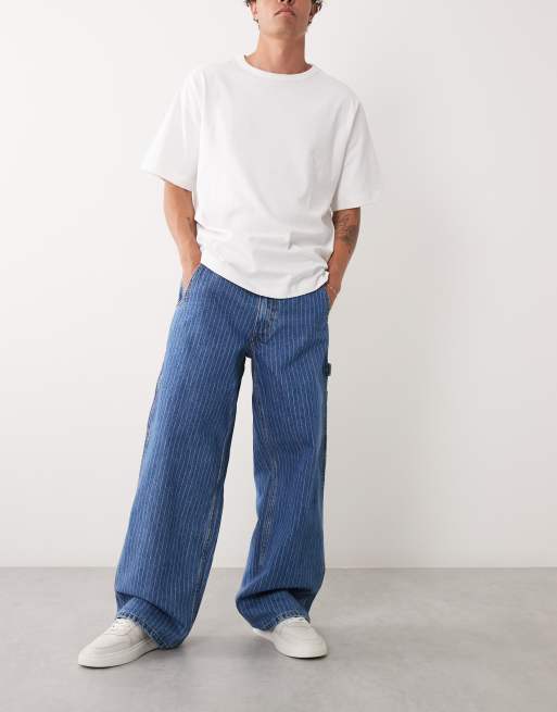 Levi's extra baggy utility striped jeans in blue , 3 of 5