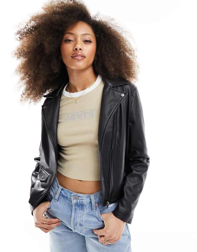 Levi's - faux leather jacket in black