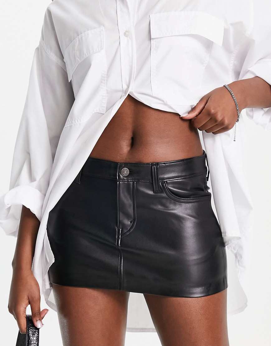Levi's faux leather micro mini skirt in black
