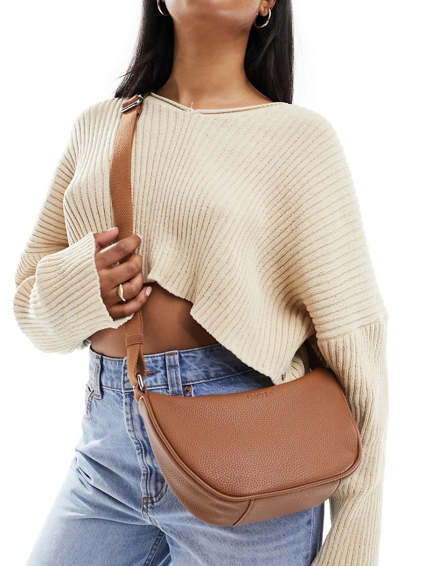Levi's faux leather shoulder bag with logo in brown