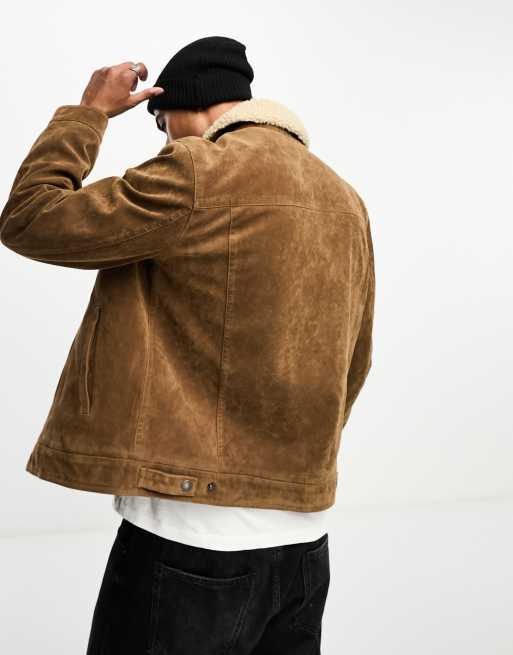 Levi's faux suede trucker hot sale jacket