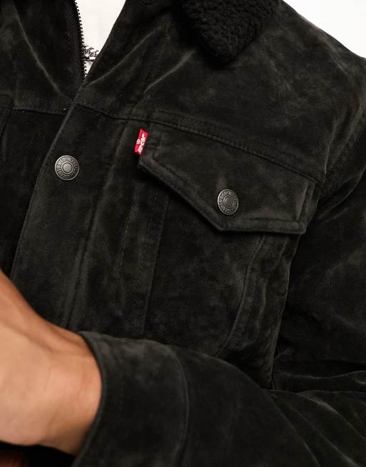 Levi's vintage clothing suede best sale trucker jacket