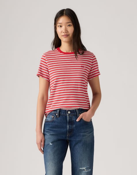 Levi's Favorite cotton striped tee in red - view 1