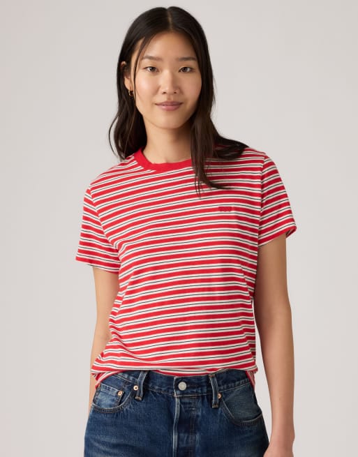 Levi's Favorite cotton striped tee in red, 4 of 4