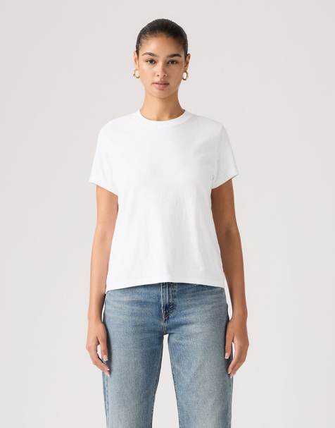 Levi's – Favorite – Genopptes T-Shirt in strahlendem Weiß - view 1
