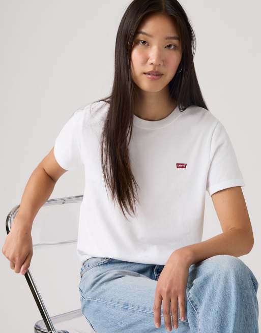 Levi's - Favorite - T-shirt van katoen in wit, 2 van 4