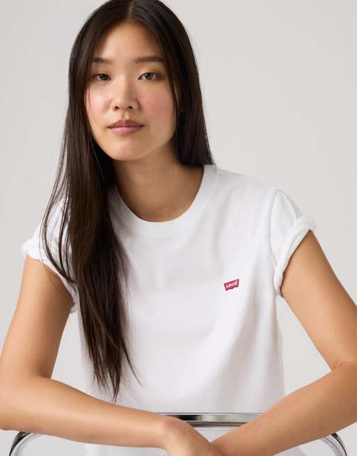Levi's - Favorite - T-shirt van katoen in wit, 3 van 4