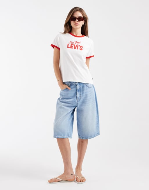 Levi's Favourite Grafik-Ringer-T-Shirt in Weiß, 2 von 4