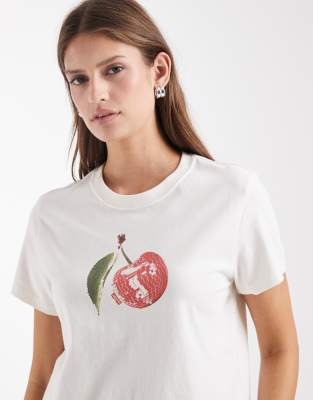 Favourite - T-shirt à imprimé cerises - Blanc S