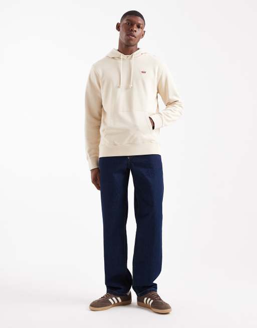 Levi's - Felpa beige con cappuccio e logo batwing piccolo, 2 di 5
