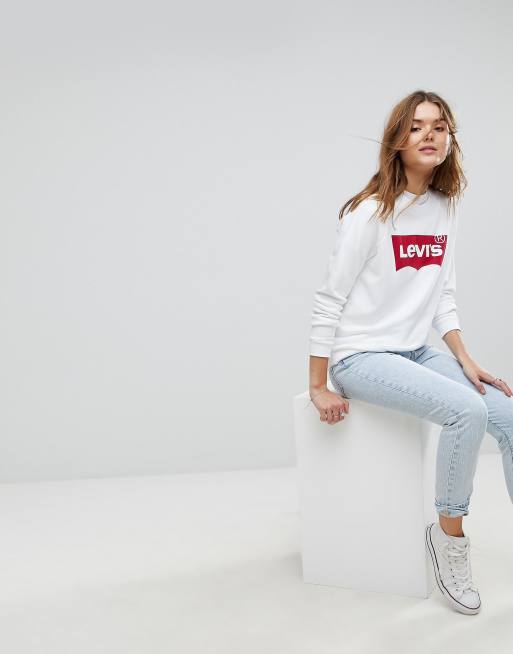 Felpa levi's store bianca ragazza